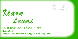 klara levai business card